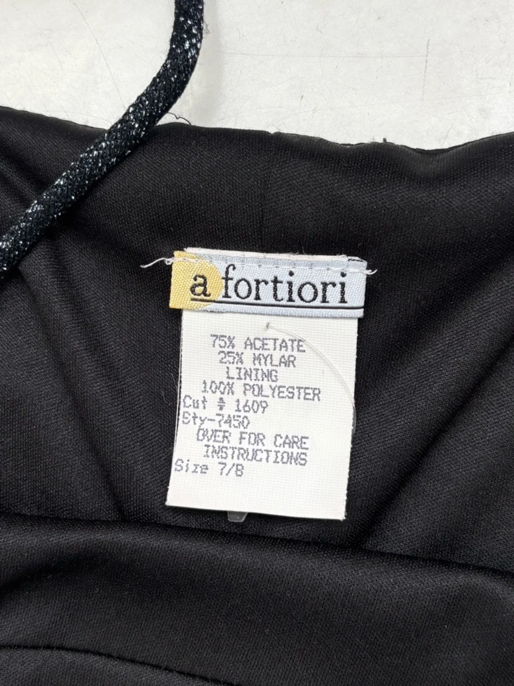 Vintage Size 7/8 Black Metallic Cami Babydoll Maxi Dress Goth‎ Glam Whimsigoth